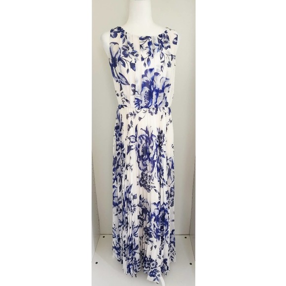 Eliza J Chatoyer  Floral Pleated Sleeves  Belted  Size 8P - Picture 3 of 8